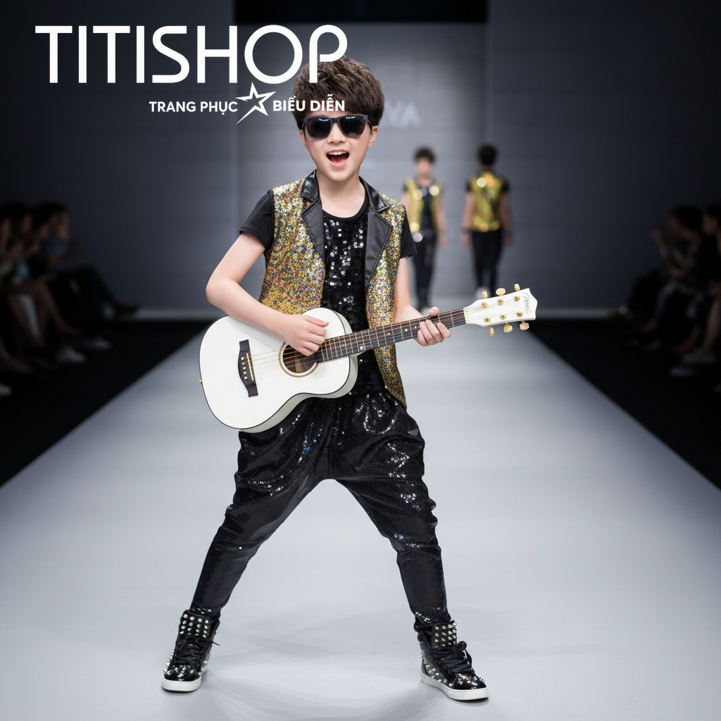 ( Đặt Nhanh )Trang Phục Biểu Diễn Bé Trai ,Calwalk bé trai , Trang Phục Bé Trai Hiphop ,Quần áo hiph