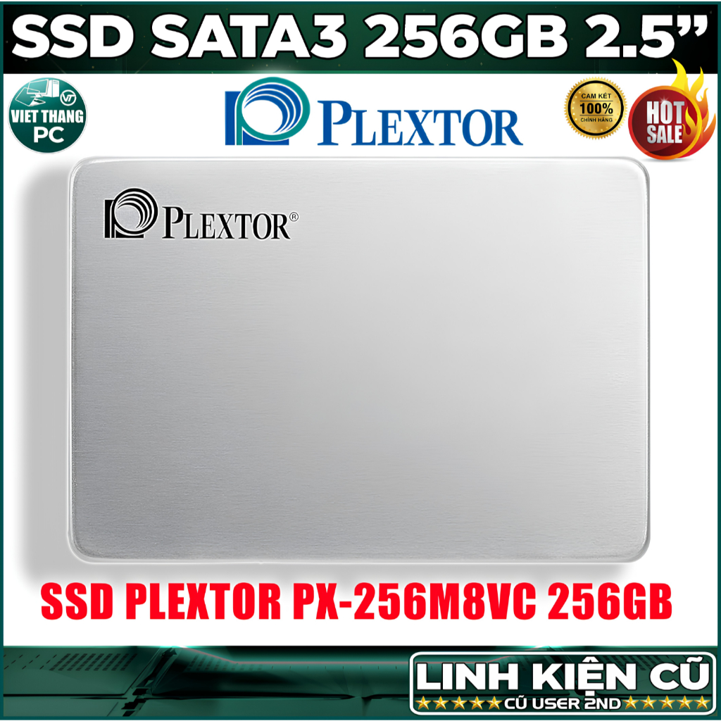 Ổ cứng SSD Plextor PX-256M8VC 256GB SATA3 2.5" Vỏ Kim Loại SSD Cũ đã qua sử dụng ( Cũ - 2nd )