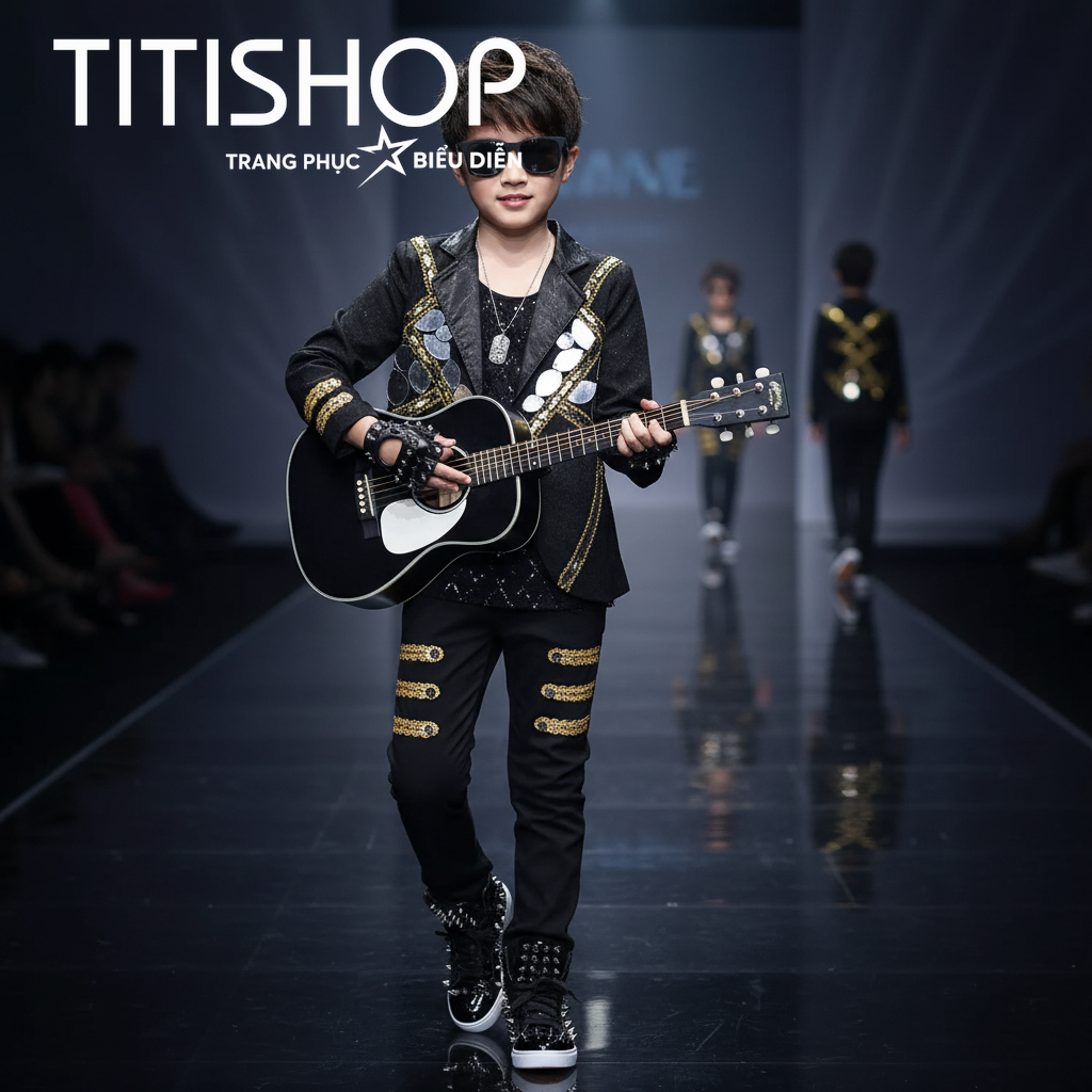 ( Đặt Nhanh )Trang Phục Biểu Diễn Bé Trai ,Calwalk bé trai , Trang Phục Bé Trai Hiphop ,Quần áo hiph