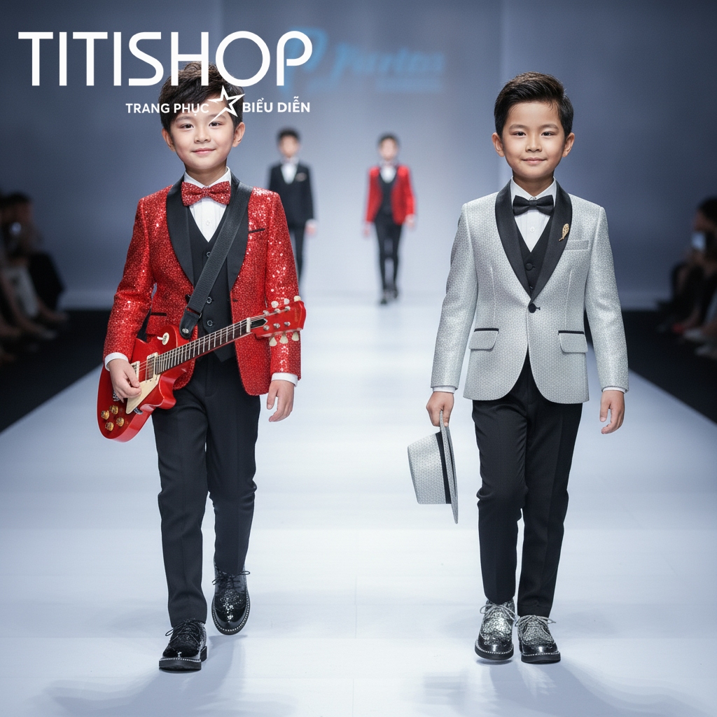 ( Đặt Nhanh )Trang Phục Biểu Diễn Bé Trai ,Calwalk bé trai , Trang Phục Bé Trai Hiphop ,Quần áo hiph