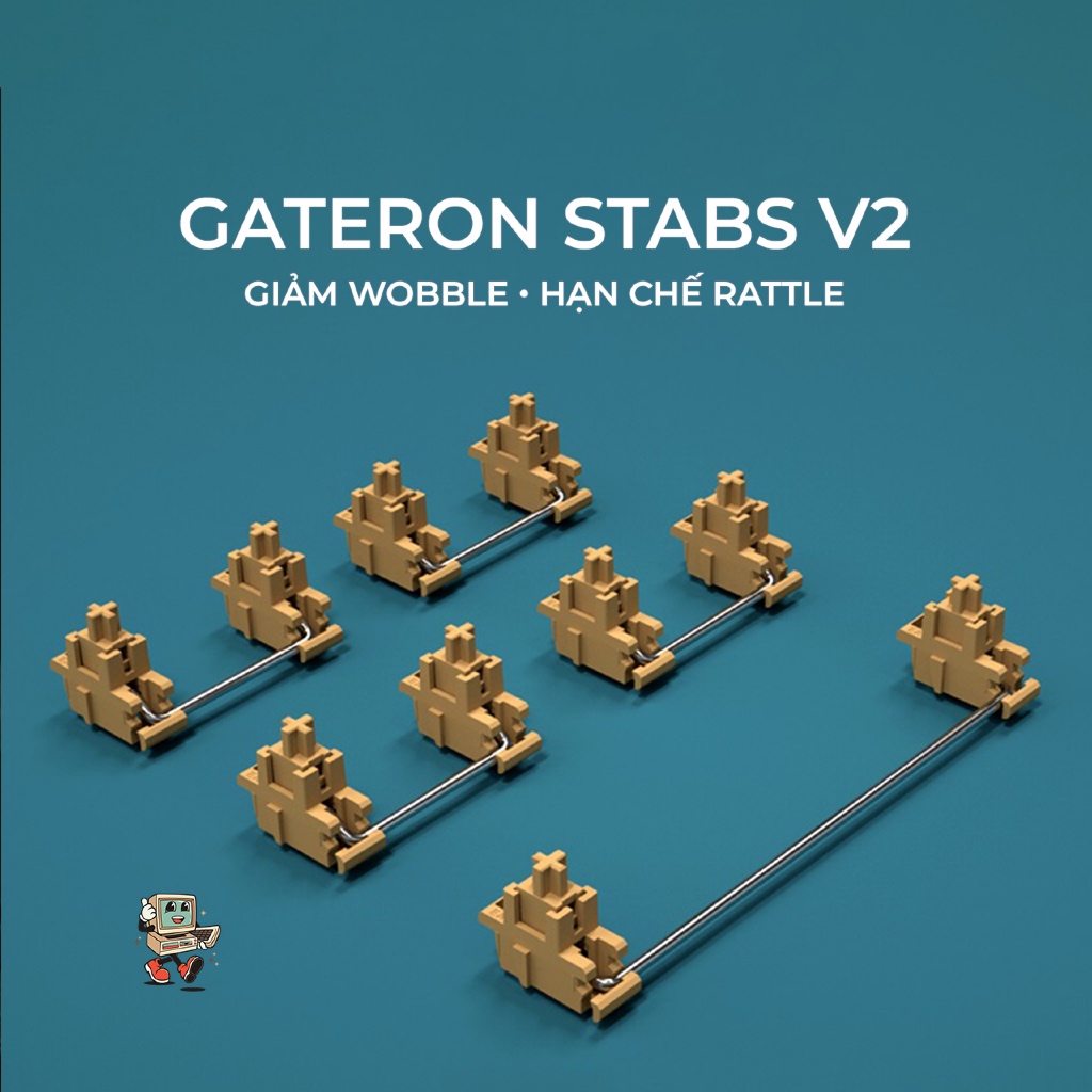 GATERON Plate Mount V2 Stabilizer (Stabs) | Regular Travel | 4.0mm | Plate Mount