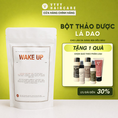 Bột lá dao tắm và đắp mặt nạ thiên nhiên Wake Up sạch mềm sáng khỏe da vyvyhaircare V 150g/300g/450g