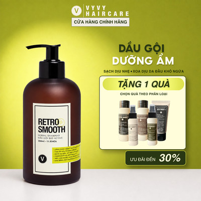 [Da đầu thường/khô] Dầu gội dưỡng ẩm Retro Smooth công nghệ Bio active giảm rụng mềm mượt tóc vyvyhaircare V 350ml