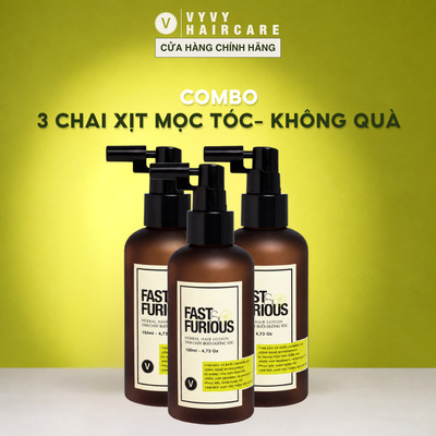 Liệu trình 3 chai xịt mọc tóc dưỡng da đầu mọc tóc giảm rụng cải thiện mật độ tóc Vyvyhaircare V 450ml
