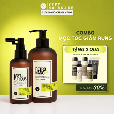 Combo4: xịt bưởi nano và dầu gội thảo dược giảm rụng kích mọc tóc vyvyhaircare V  500ml