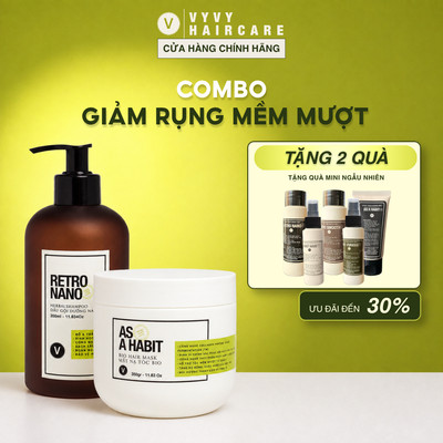 Bộ sản phẩm dầu gội thảo dược + ủ tóc tráng gương làm mềm giảm rụng tóc vyvyhaircare V  700ml