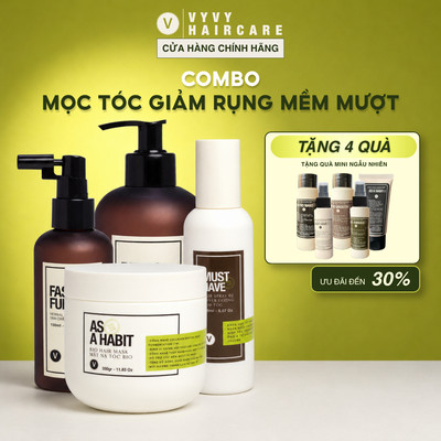Combo11 bộ 4 sản phẩm chăm sóc phục hồi toàn diện cho mái tóc vyvyhaircare V 745ml / 780ml