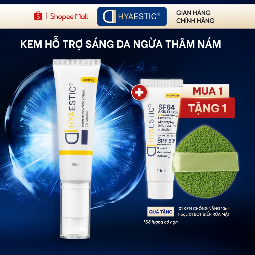 Kem hỗ trợ sáng da ngừa thâm nám Hyaestic Pigment Control Lotion 7% Arbutin (30ml)
