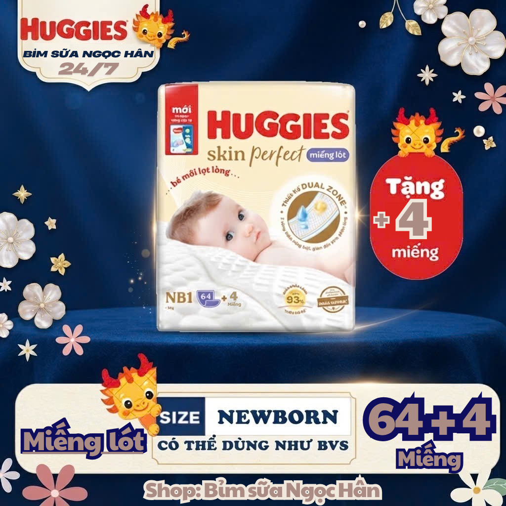 Bỉm Newborn Huggies 64+6 (dùng như BVS) siêu mềm. siêu thấm #huggies #bỉm huggies #tã huggies #bỉm t