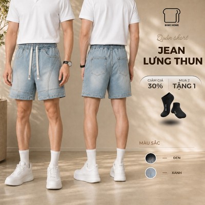 Quần short Jean nam BAMI HOME, quần đùi Jean chất vải cotton dày dặn, dễ phối đồ, thời trang QJ15