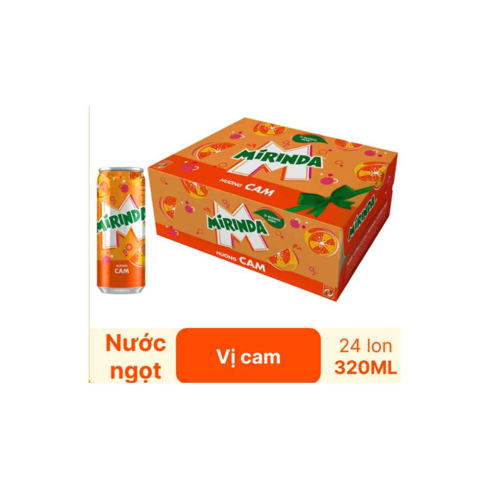 [1 Thùng] Mirinda Cam 320Ml Sleek (24 Lon)