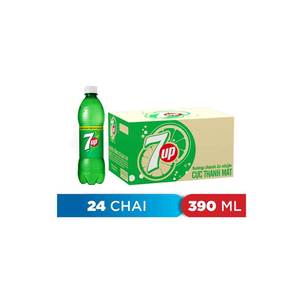 [1 Thùng] 7Up 390Ml  (24 Chai)