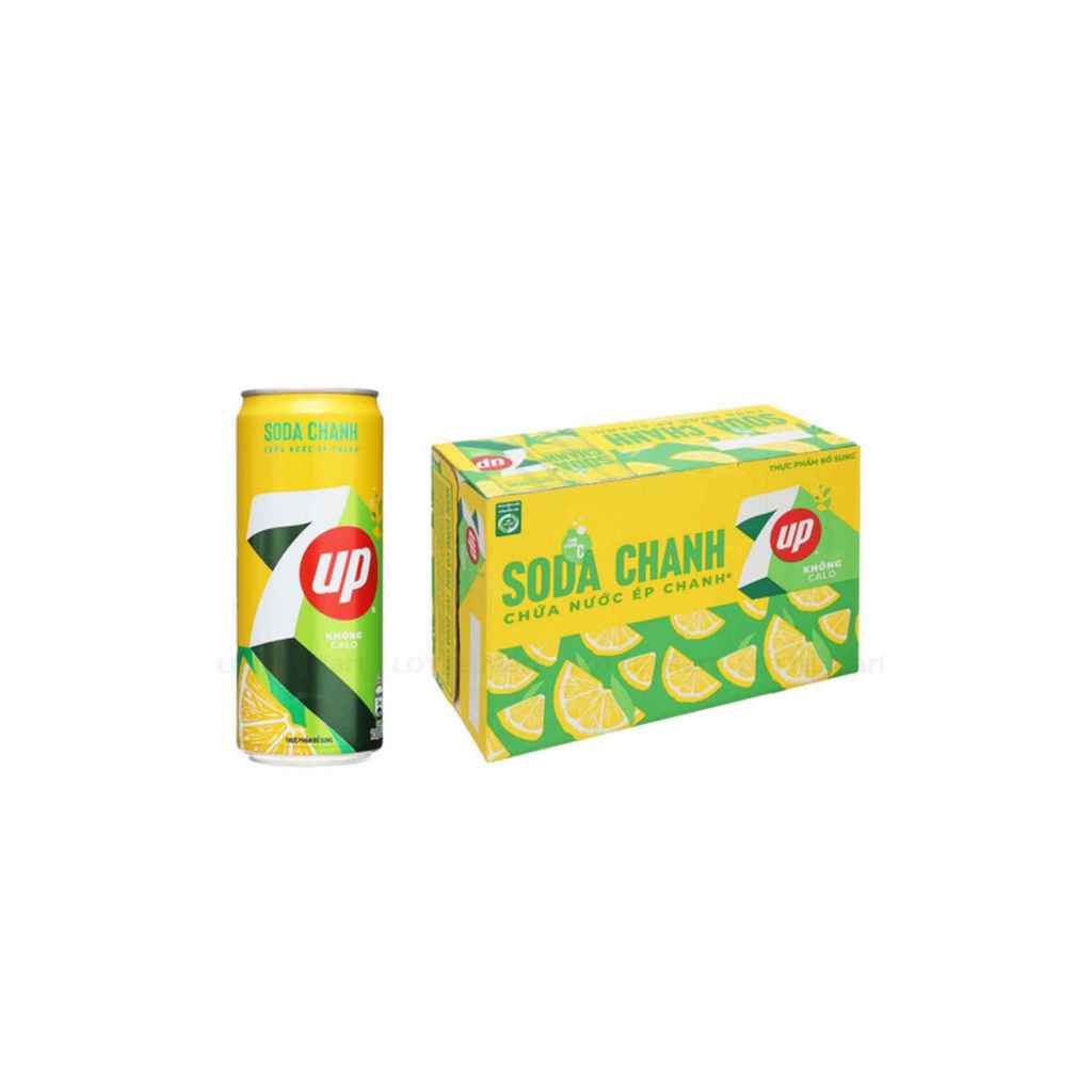 [1 Thùng] 7Up SODA CHANH Lon 320X24 Lon