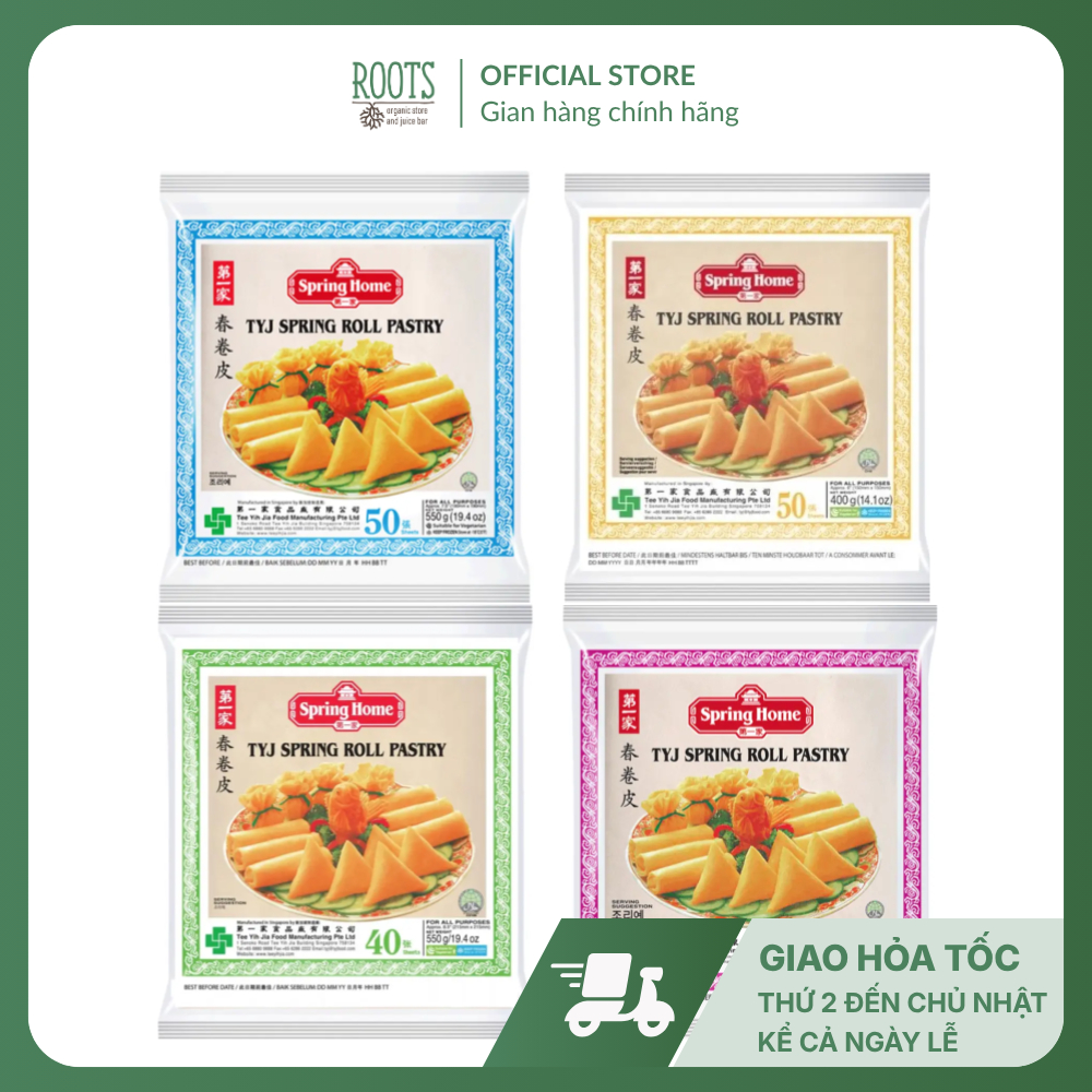 (Ship hỏa tốc) SPRING HOME - Bánh Tráng Bột Mì, Bánh bía Singapore, Bánh tráng cuốn chả giò, TYJ Spr