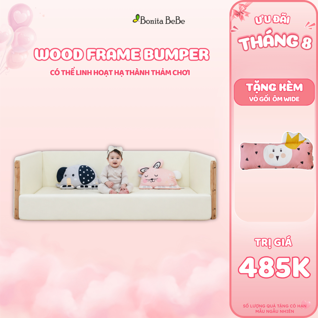 Giường Ngủ Cho Bé Wood Frame Bumper Bed BonitaBeBe Khung Gỗ An Toàn - Nhập khẩu Chính Hãng HQ