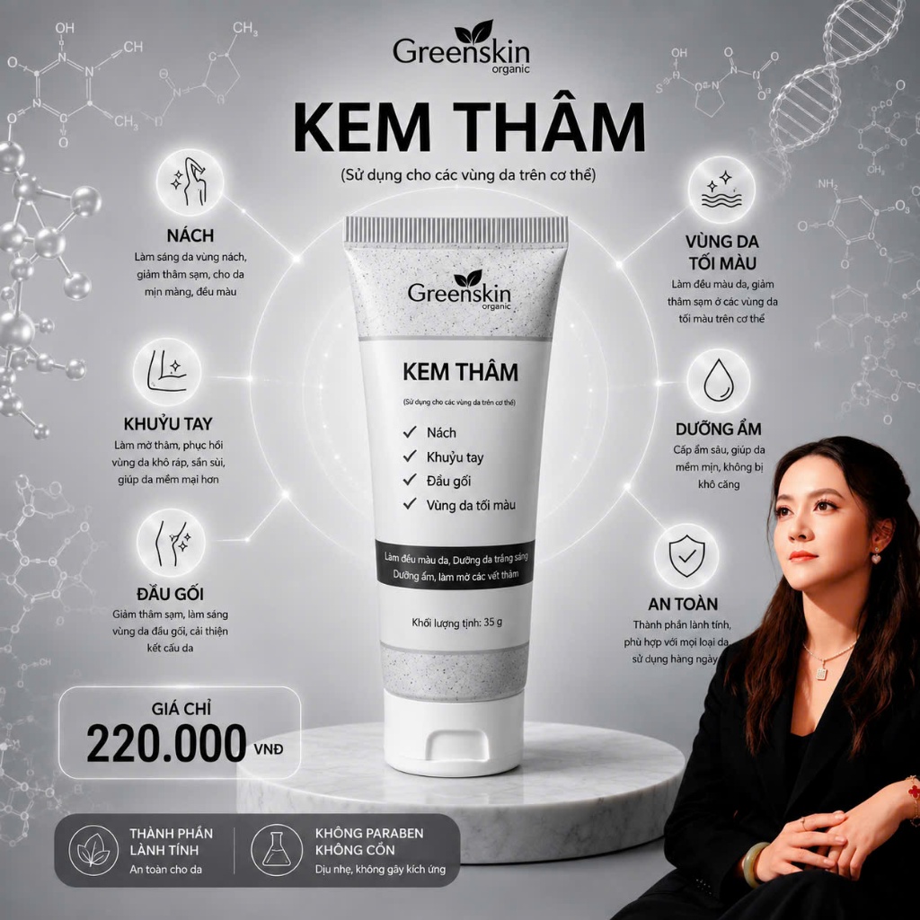 Kem Thâm 35G Greenskin Organic - Mỹ Phẩm Hồng Loan