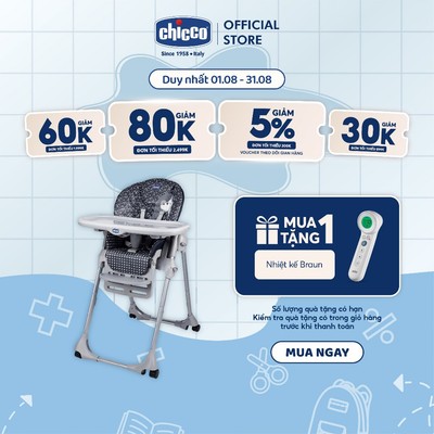 Ghế ăn đa năng 3 trong 1 Chicco Polly Armonia - Màu ghi đá