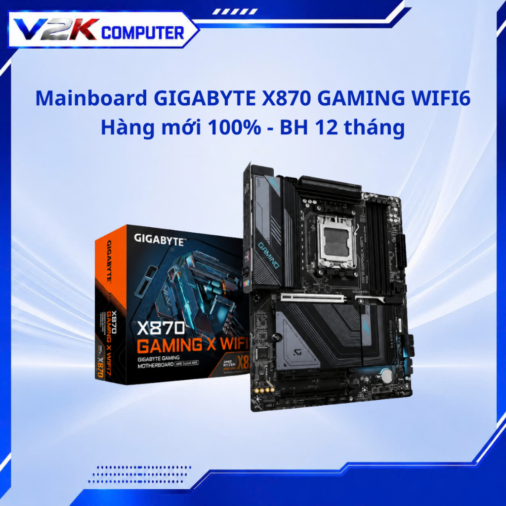 Mainboard GIGABYTE X870 GAMING WIFI6 (AMD X870, Socket AM5, ATX, 4 khe RAM DDR5)