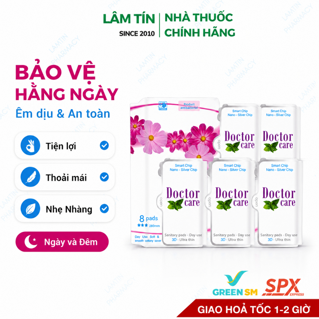 Combo 5 gói băng vệ sinh thảo dược Doctor Care hàng ngày 16cm D&C Doctor Care Hà Nội Store [SIZE NHỎ