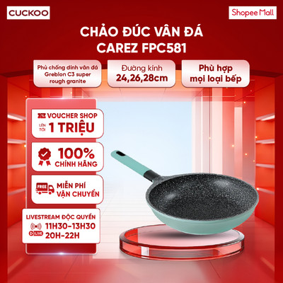 Chảo đúc vân đá Carez FPC581DI26SN 26cm - Chất liệu nhôm đúc nguyên khối