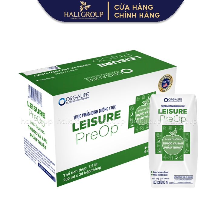 Leisure Preop, Soup Uống Dinh Dưỡng Trước Và Sau Phẫu Thuật, Thùng 36 Hộp (200ml/Hộp)