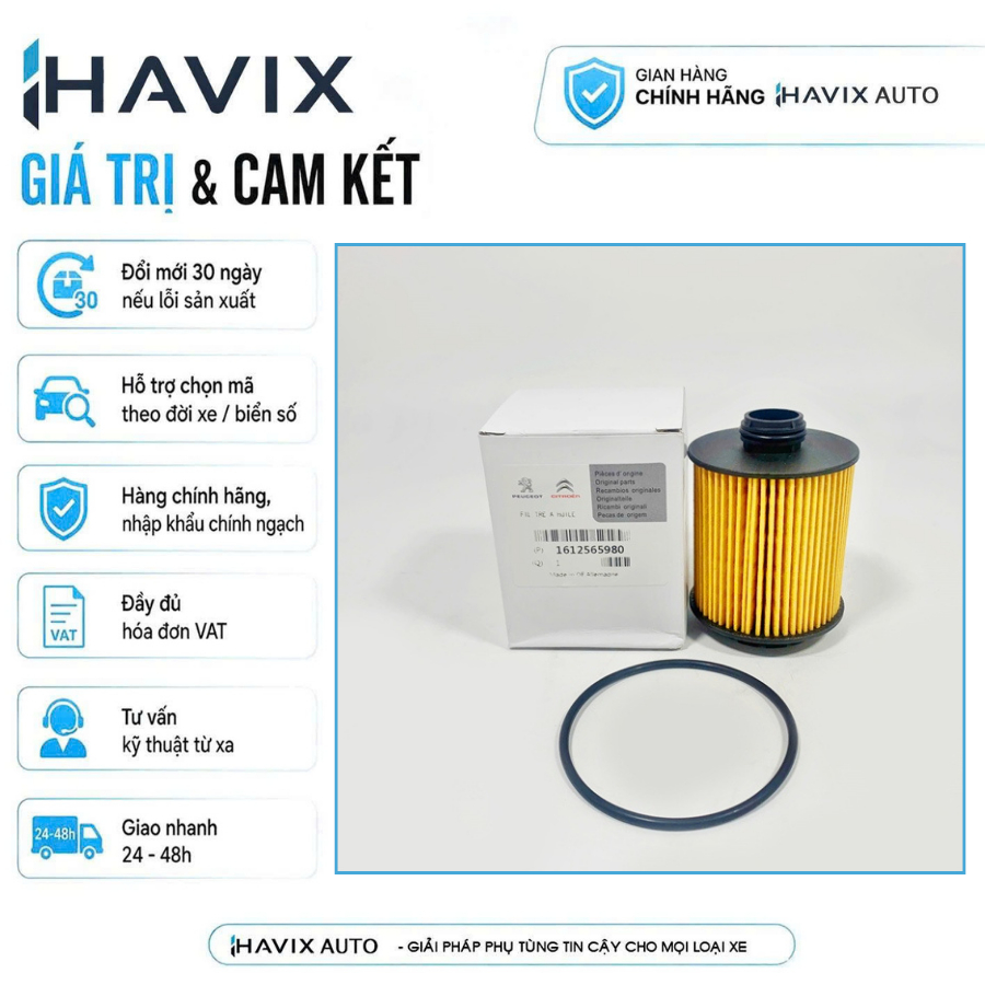 Lọc dầu nhớt PG 5008, 3008, 408, Haval H6 [1612565980 (9807989080)]