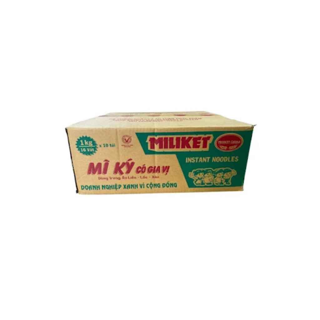 [1 Thùng] Mì Miliket Ký Có Gia Vị (10 Gói) (XANH)