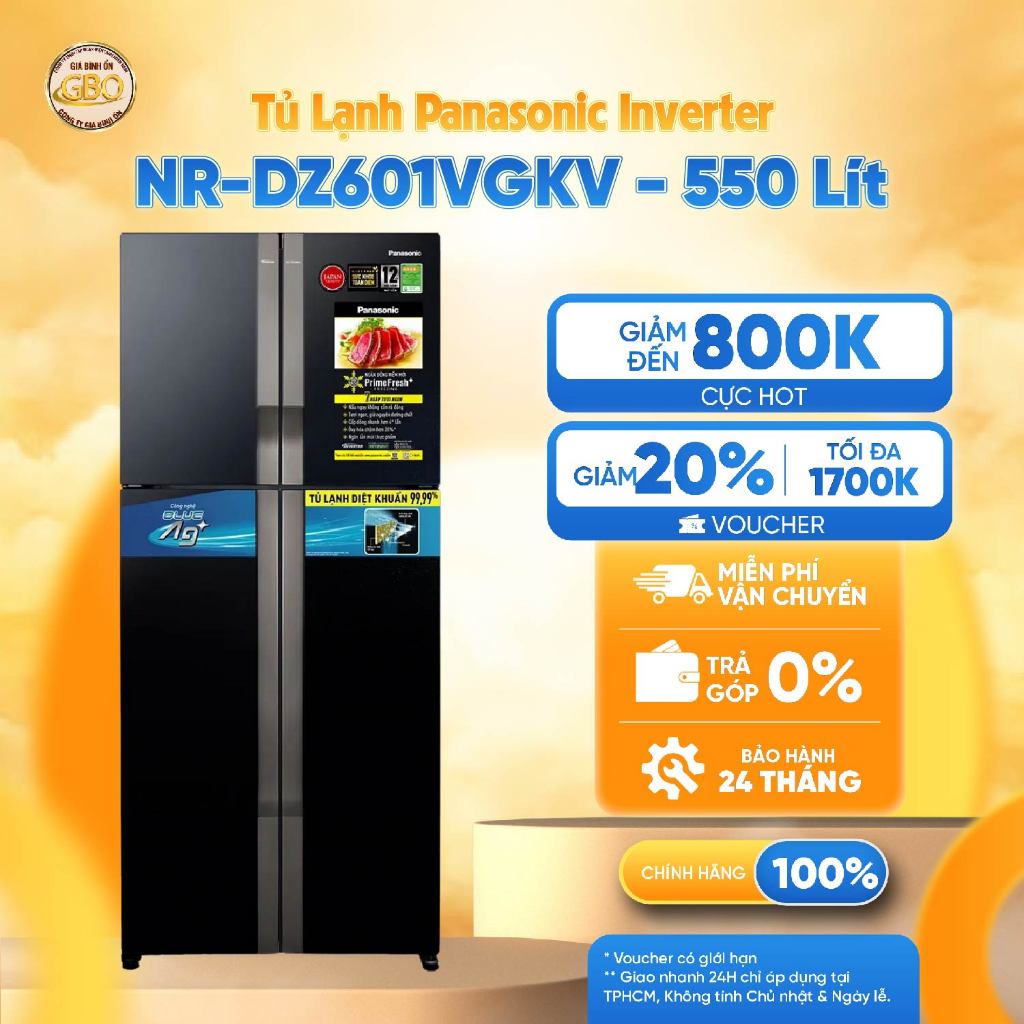 NR-DZ601VGKV - Tủ Lạnh Panasonic Inverter 550 Lít