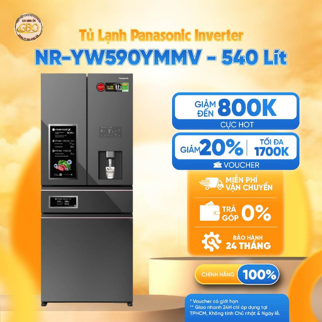 NR-YW590YMMV - Tủ Lạnh Panasonic Inverter 540 lít Multi Door PRIME+ Edition