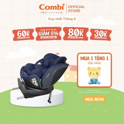 Ghế ô tô Combi CrossAge SL Plus xoay 360˚ ISOFIX
