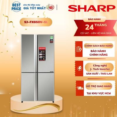 Tủ lạnh Sharp Inverter 572 lít Multi Door SJ-FX650V-SL