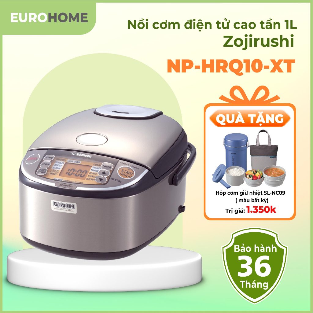Nồi Cơm Điện Tử Áp Suất Cao Tần Zojirushi NP-HRQ10-XT 1Lít/1.8 Lít, Bảo Hành 3 Năm Chính Hãng