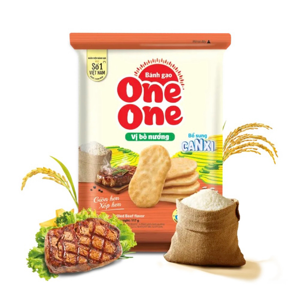 BÁNH GẠO ONE ONE VỊ BÒ NƯỚNG 150G