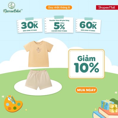 Bộ cộc tay Mềm Mịn by La Pomme cùng lướt trên mặt sóng - Sợi Petit Soyeu thoáng mát – Bé trai/gái - 6M - 3Y