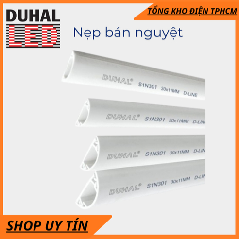 Nẹp bán nguyệt Duhal dài 1.2m 30x11, 40x15, 60x22, 80x30 Màu Trắng