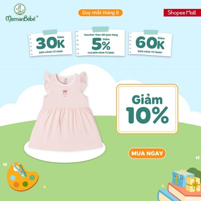Đầm cộc tay Mềm Mịn by La Pomme sắc màu kẹo ngọt - Sợi Cloud Cotton mềm êm - Bé gái - 9M - 3Y