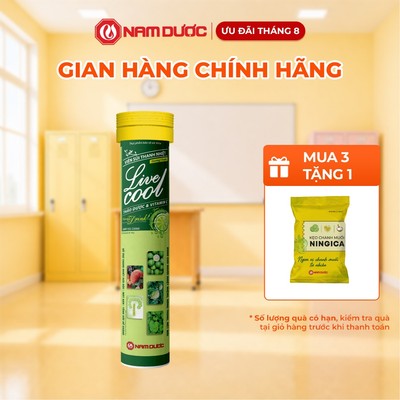 Viên Sủi Thanh Nhiệt Livecool Hương Chanh - TPBVSK Hỗ Trợ Giảm Nhiệt Miệng, Nóng Trong, Mệt Mỏi - 16 Viên x 4g