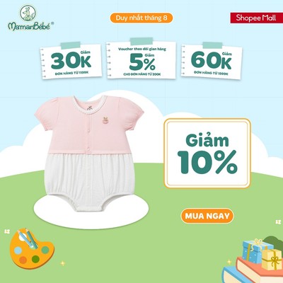 Body cộc tay La Pomme tay bồng điệu đà - Sợi Petit Soyeu thoáng mát - Bé gái - 0M - 9M