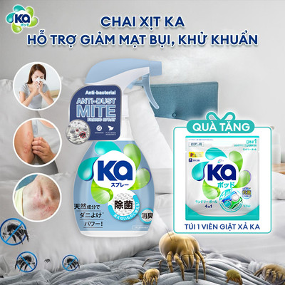 Xịt Mạt Bụi Nhà Kapod kháng khuẩn, khử mùi, chăn ga gối nệm, 320ml
