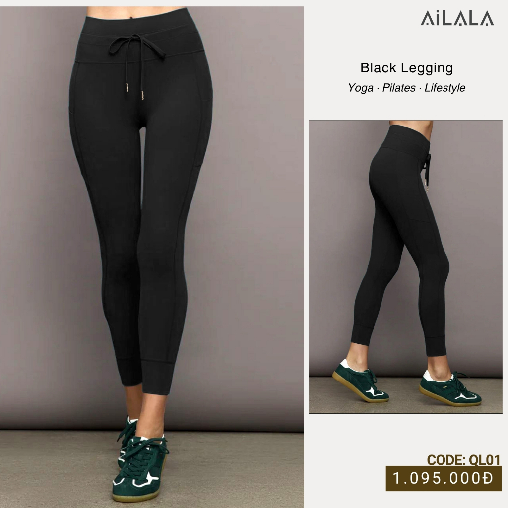 AiLALA QL01 Quần Legging Nữ Cạp Cao, Quần Tập Gym Yoga Pilates Cao Cấp Co Giãn 4 Chiều, Size S–XL