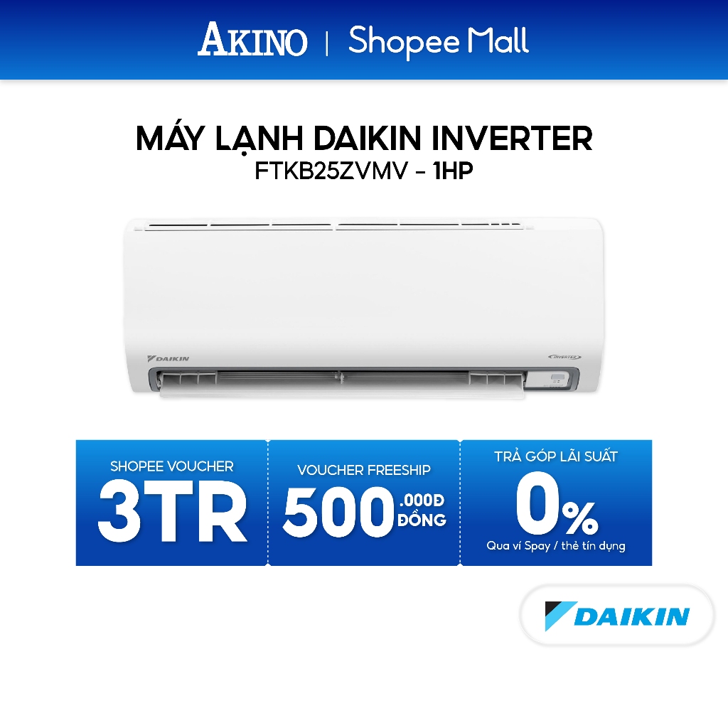 [Phí lắp đặt 0Đ HCM cũ] FTKB25ZVMV I FTKB35ZVMV I FTKB50ZVMV I FTKB60ZVMV Máy lạnh Daikin Inverter