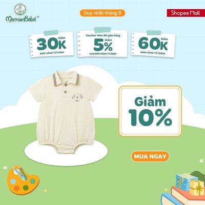 Body cộc tay La Pomme cổ polo cún nâu thanh lịch - Sợi Natural Cotton thoáng khí - Bé trai - 3M - 12M