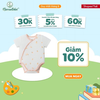 Body chip cộc La Pomme vườn cam ươm nắng - Sợi Petit Soyeu thoáng mát - Bé gái - 0M - 9M