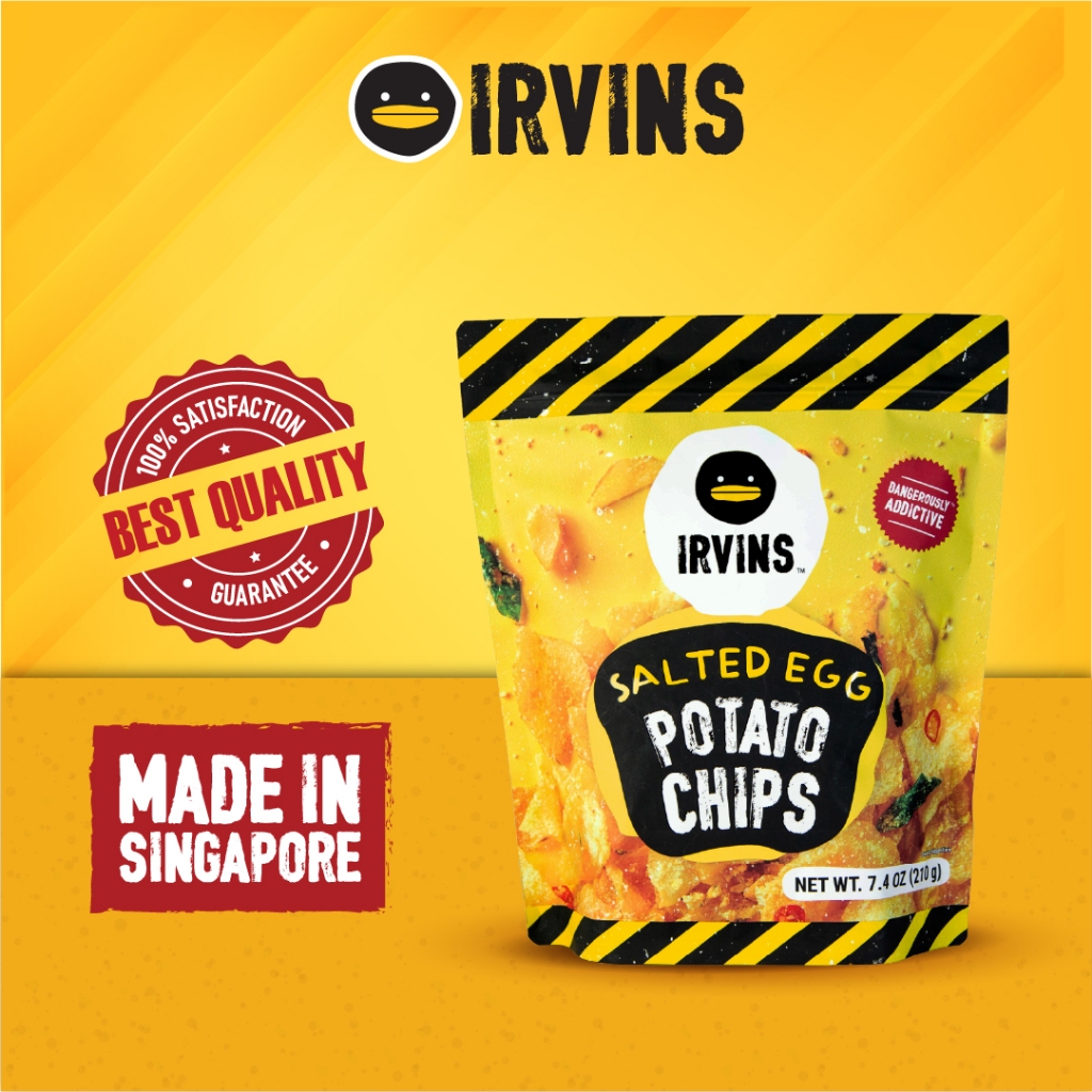 Snack Khoai Tây Muối Trứng IRVINS 80g – Giòn Rụm, Đậm Vị, Nhập Khẩu Singapore