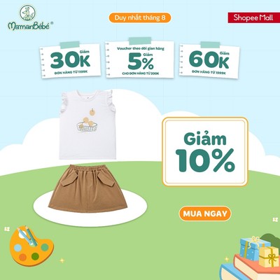 Bộ váy áo cộc tay La Pomme giỏ trái cây mùa hè - Sợi Natural Cotton thoáng mát - Bé gái - 9M - 5Y