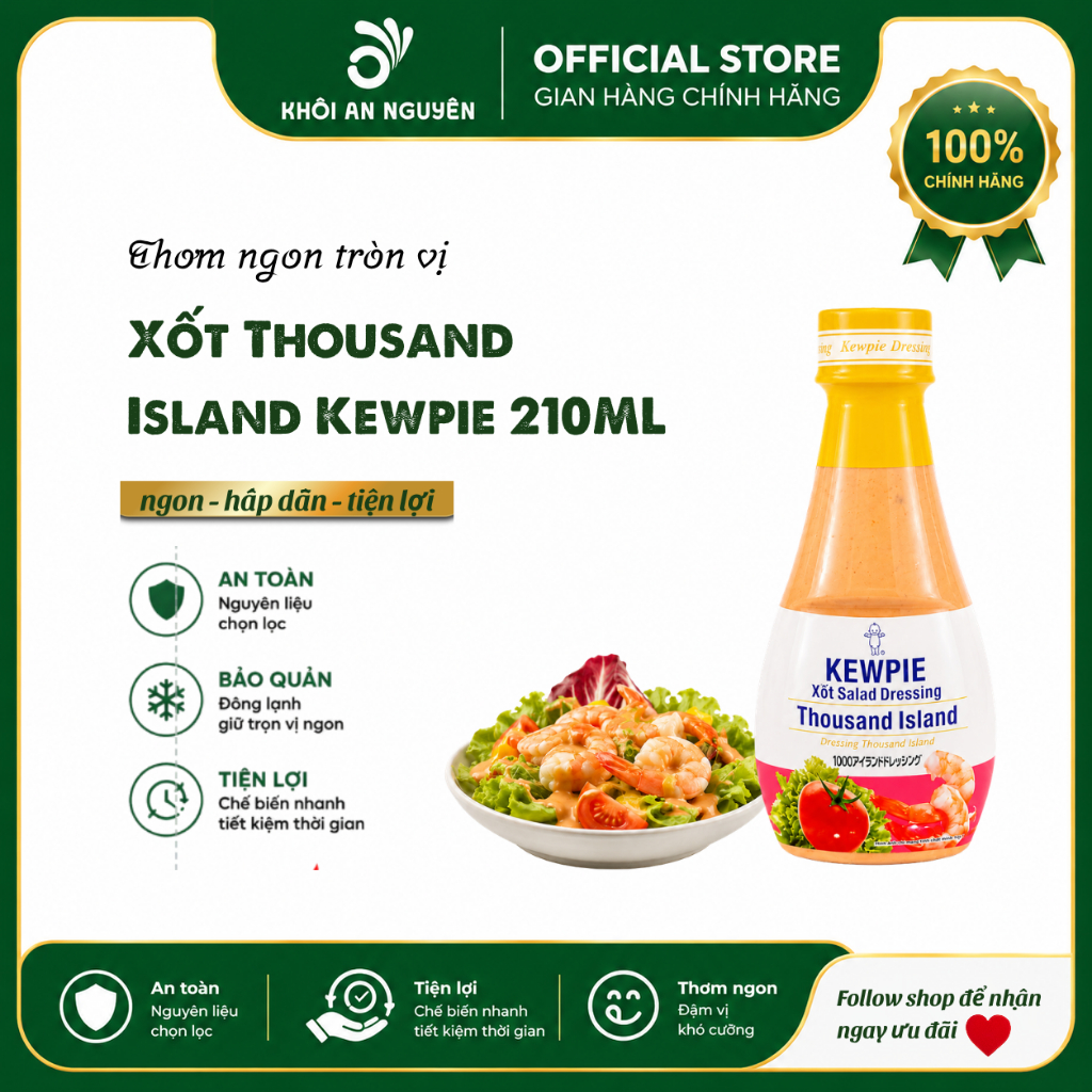 [GIAO HÀNG TOÀN QUỐC] Xốt Thousand Island Kewpie 210ML - Trộn Salad Chấm Khoai Tây Shop Khôi An Nguy