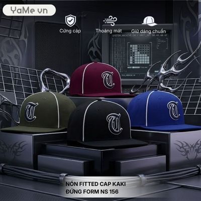 Nón Fitted Cap Kaki Đứng Form NS 156 24115 |YaMe|