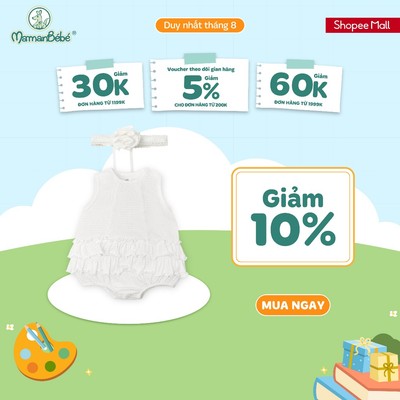 Body sát nách kèm băng đô La Pomme Deluxe bữa tiệc xinh yêu - Sợi Jacquard Cotton mềm mại, thoáng khí - Bé gái - 3M - 9M