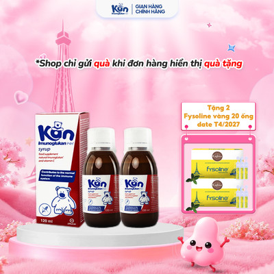 Combo 2 Siro Kan ImunoGlukan hỗ trợ miễn dịch nâng cao sức đề kháng cho bé - Nhập khẩu Châu Âu chai 120ml