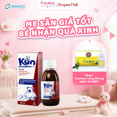 Siro Kan ImunoGlukan chai 120ml hỗ trợ miễn dịch nâng cao sức đề kháng cho bé trên 6 tháng tuổi